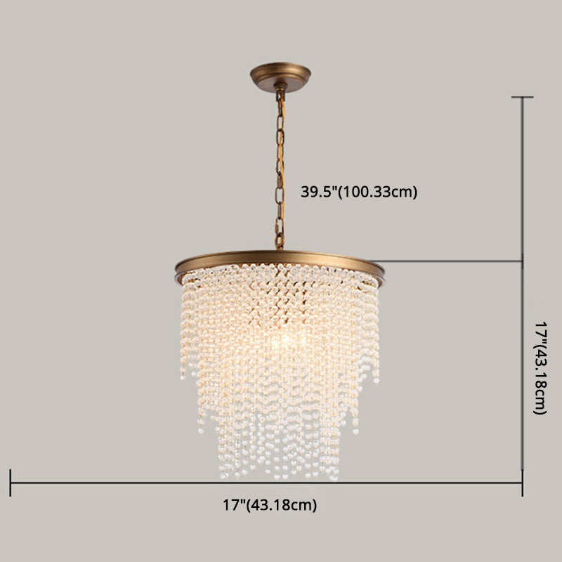 Round Cascading 4 Light Pendant Lamp Modern Luxurious Crystal Living Room Small Hanging Lamp Clearhalo 'Ceiling Lights' 'Pendant Lights' 'Pendants' Lighting' 2628730