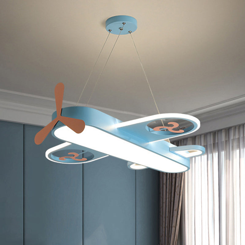 Cartoon Creative Personality Ceiling Pendant Light Metal Aircraft LED Hanging Light for Children Bedroom Clearhalo 'Ceiling Lights' 'Pendant Lights' 'Pendants' Lighting' 2628803