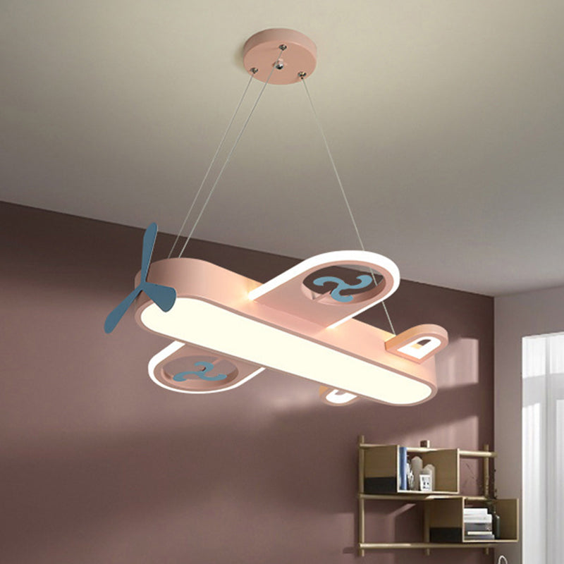 Cartoon Creative Personality Ceiling Pendant Light Metal Aircraft LED Hanging Light for Children Bedroom Clearhalo 'Ceiling Lights' 'Pendant Lights' 'Pendants' Lighting' 2628804