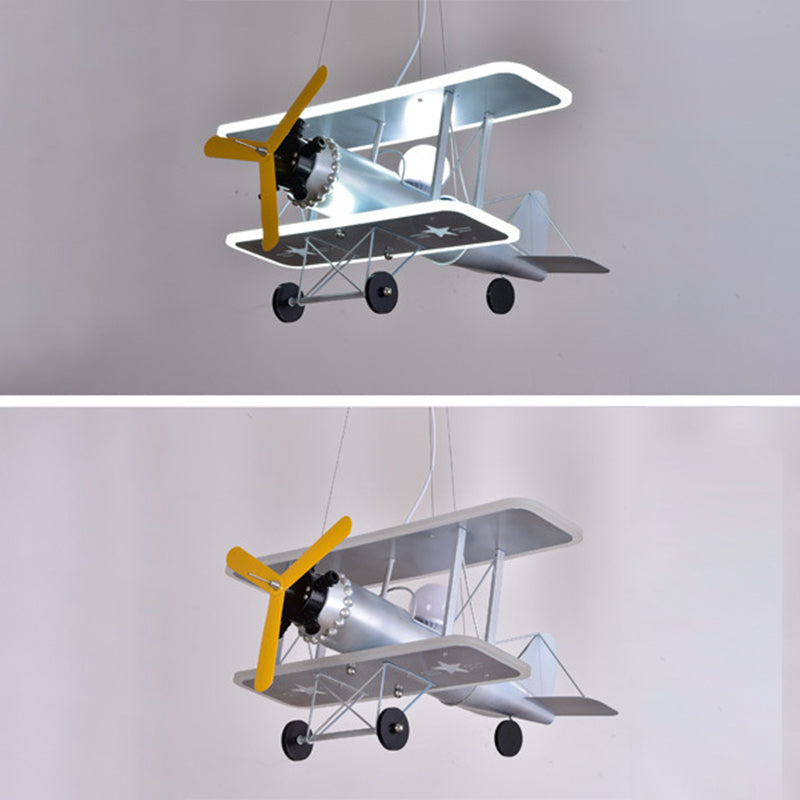 Cartoon Creative Personality Ceiling Pendant Light Metal Aircraft LED Hanging Light for Children Bedroom Clearhalo 'Ceiling Lights' 'Pendant Lights' 'Pendants' Lighting' 2628825