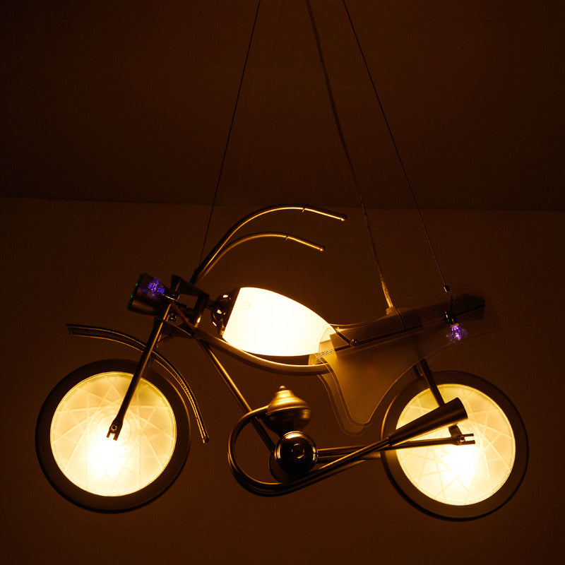 Modern Blue Creative Pendant Light Cartoon Motorcycle 3 Light Hanging Lamp for Children Bedroom Clearhalo 'Ceiling Lights' 'Pendant Lights' 'Pendants' Lighting' 2628841