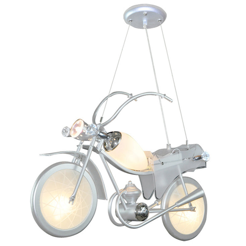 Modern Blue Creative Pendant Light Cartoon Motorcycle 3 Light Hanging Lamp for Children Bedroom Grey Clearhalo 'Ceiling Lights' 'Pendant Lights' 'Pendants' Lighting' 2628842