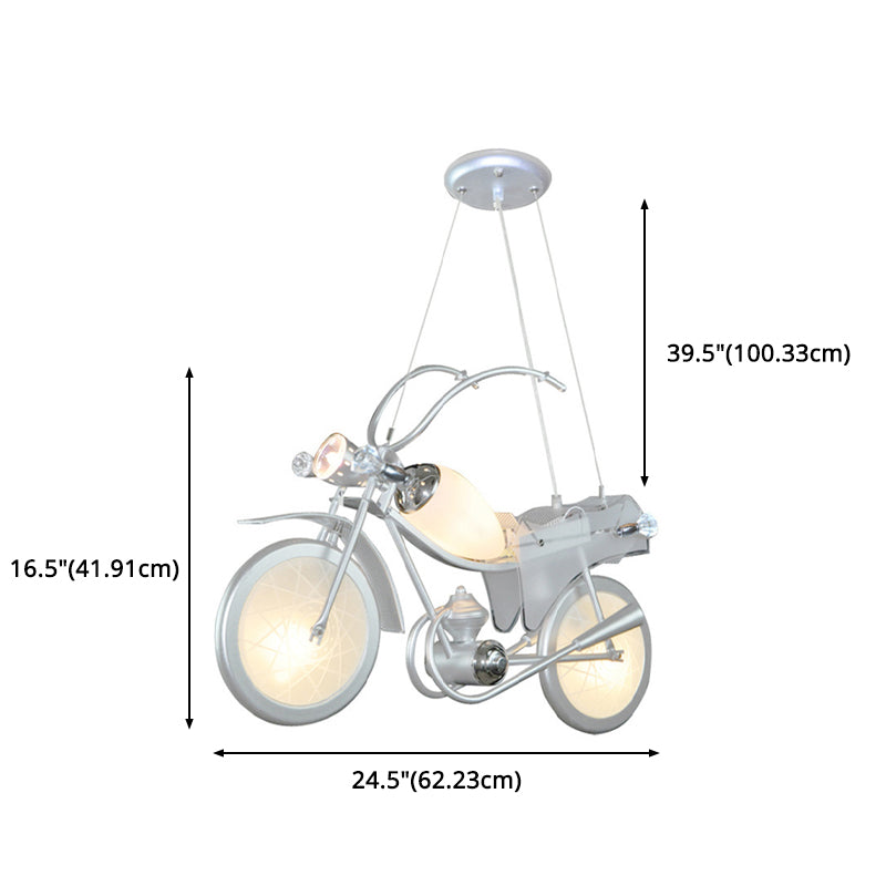 Modern Blue Creative Pendant Light Cartoon Motorcycle 3 Light Hanging Lamp for Children Bedroom Clearhalo 'Ceiling Lights' 'Pendant Lights' 'Pendants' Lighting' 2628843