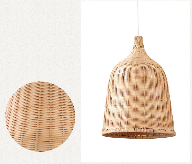 Handwoven Dome Pendant Light Fixture Chinese Bamboo Single Bulb Ceiling Light for Dining Table Clearhalo 'Ceiling Lights' 'Pendant Lights' 'Pendants' Lighting' 2628909