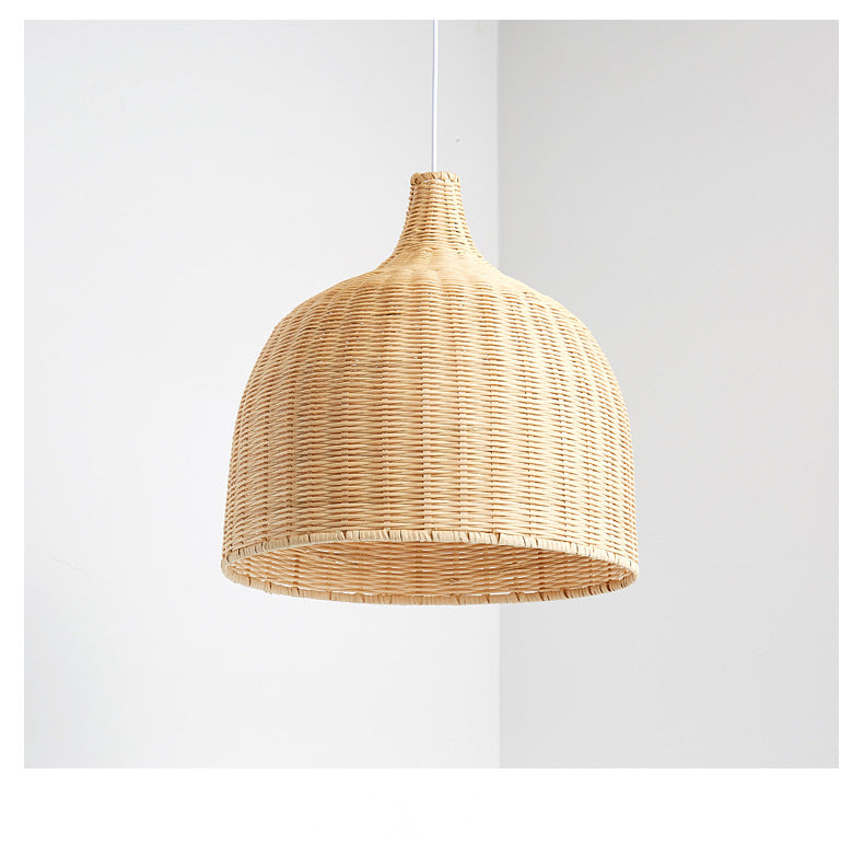 Handwoven Dome Pendant Light Fixture Chinese Bamboo Single Bulb Dining Table Ceiling Light in Beige Clearhalo 'Ceiling Lights' 'Pendant Lights' 'Pendants' Lighting' 2628918