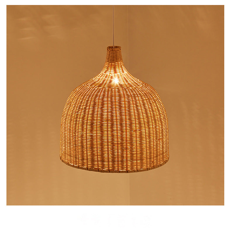 Handwoven Dome Pendant Light Fixture Chinese Bamboo Single Bulb Dining Table Ceiling Light in Beige Clearhalo 'Ceiling Lights' 'Pendant Lights' 'Pendants' Lighting' 2628920