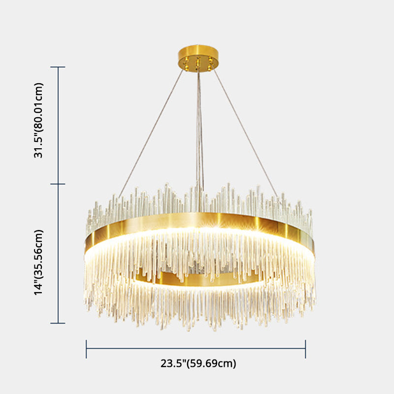 Mid-Century Modern Clear Crystal Down Lighting Pendant Round LED Suspension Lamp for Dining Table Clearhalo 'Ceiling Lights' 'Pendant Lights' 'Pendants' Lighting' 2629025