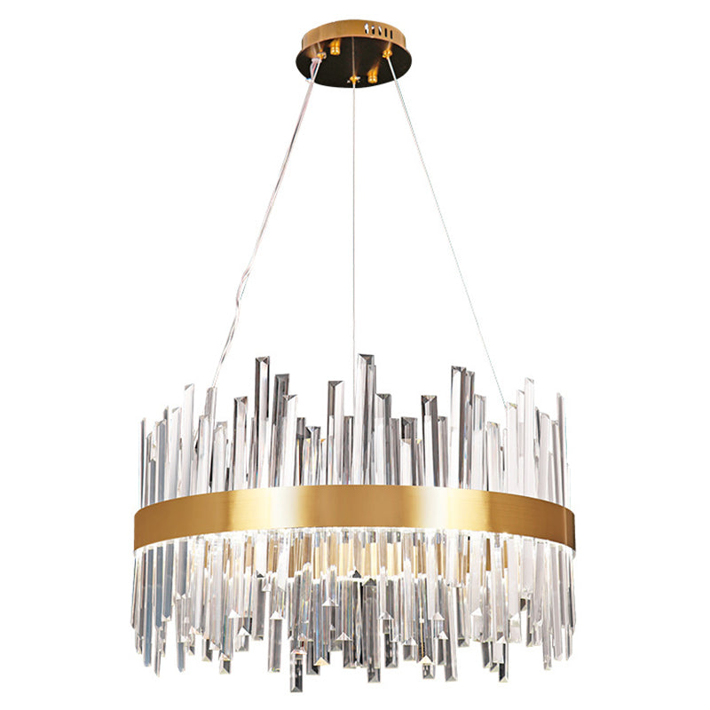 Gold Circular Hanging Ceiling Light Contemporary Crystal LED Suspended Light for Dining Room Clearhalo 'Ceiling Lights' 'Pendant Lights' 'Pendants' Lighting' 2629050