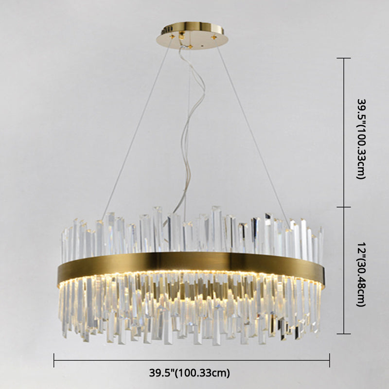 Gold Circular Hanging Ceiling Light Contemporary Crystal LED Suspended Light for Dining Room Clearhalo 'Ceiling Lights' 'Pendant Lights' 'Pendants' Lighting' 2629051