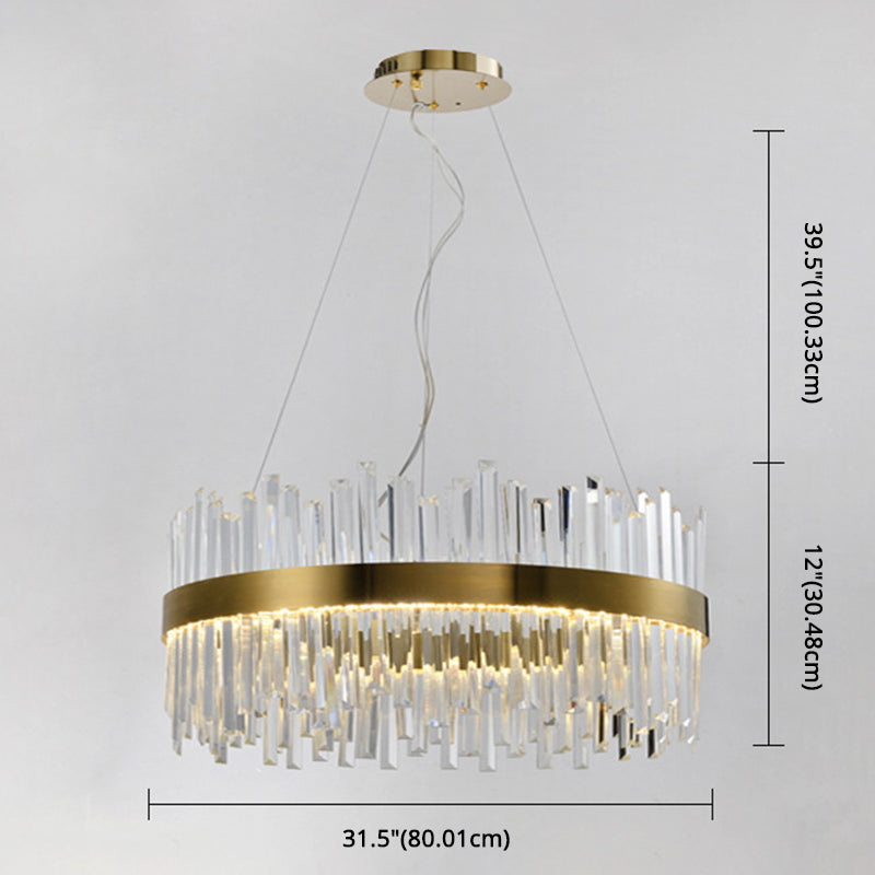 Gold Circular Hanging Ceiling Light Contemporary Crystal LED Suspended Light for Dining Room Clearhalo 'Ceiling Lights' 'Pendant Lights' 'Pendants' Lighting' 2629052