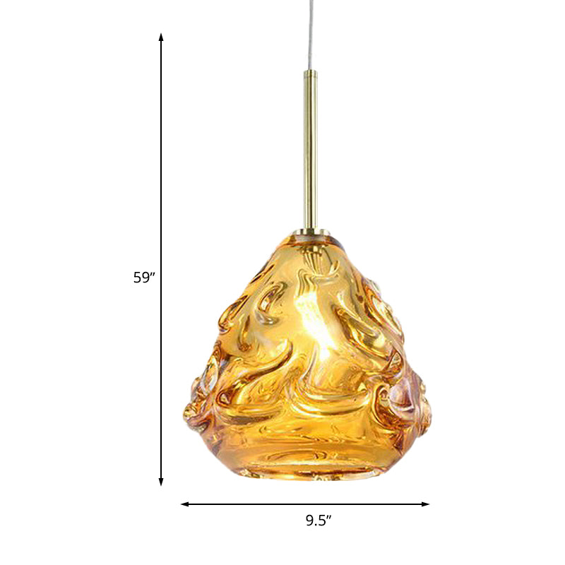 Tan Hand Blown Glass Globe Hanging Lamp Contemporary 1 Head Pendant Lighting Fixture for Dining Room Clearhalo 'Ceiling Lights' 'Glass shade' 'Glass' 'Modern Pendants' 'Modern' 'Pendant Lights' 'Pendants' Lighting' 262930