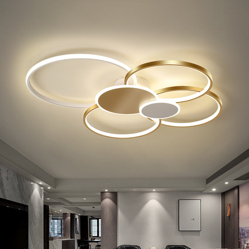 Metal Circlet Flush Mount Lighting Minimalist LED Ceiling Light Fixture for Living Room Clearhalo 'Ceiling Lights' 'Close To Ceiling Lights' 'Lighting' 2629350