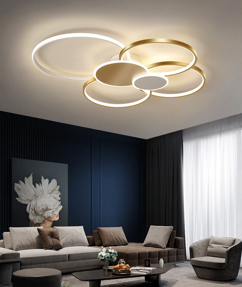 Metal Circlet Flush Mount Lighting Minimalist LED Ceiling Light Fixture for Living Room Clearhalo 'Ceiling Lights' 'Close To Ceiling Lights' 'Lighting' 2629366