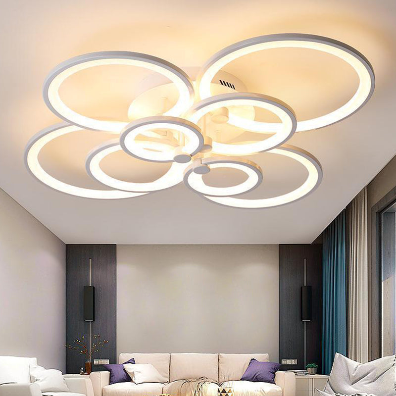 LED Circle Flush Ceiling Light Modern Minimalist Acrylic Bedroom Semi Mount Lighting Clearhalo 'Ceiling Lights' 'Close To Ceiling Lights' 'Lighting' 2629369