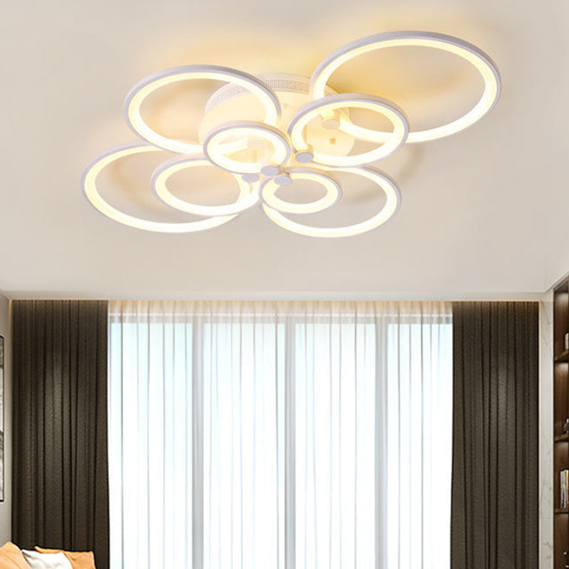 LED Circle Flush Ceiling Light Modern Minimalist Acrylic Bedroom Semi Mount Lighting Clearhalo 'Ceiling Lights' 'Close To Ceiling Lights' 'Lighting' 2629373