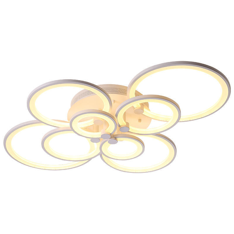 LED Circle Flush Ceiling Light Modern Minimalist Acrylic Bedroom Semi Mount Lighting Clearhalo 'Ceiling Lights' 'Close To Ceiling Lights' 'Lighting' 2629377