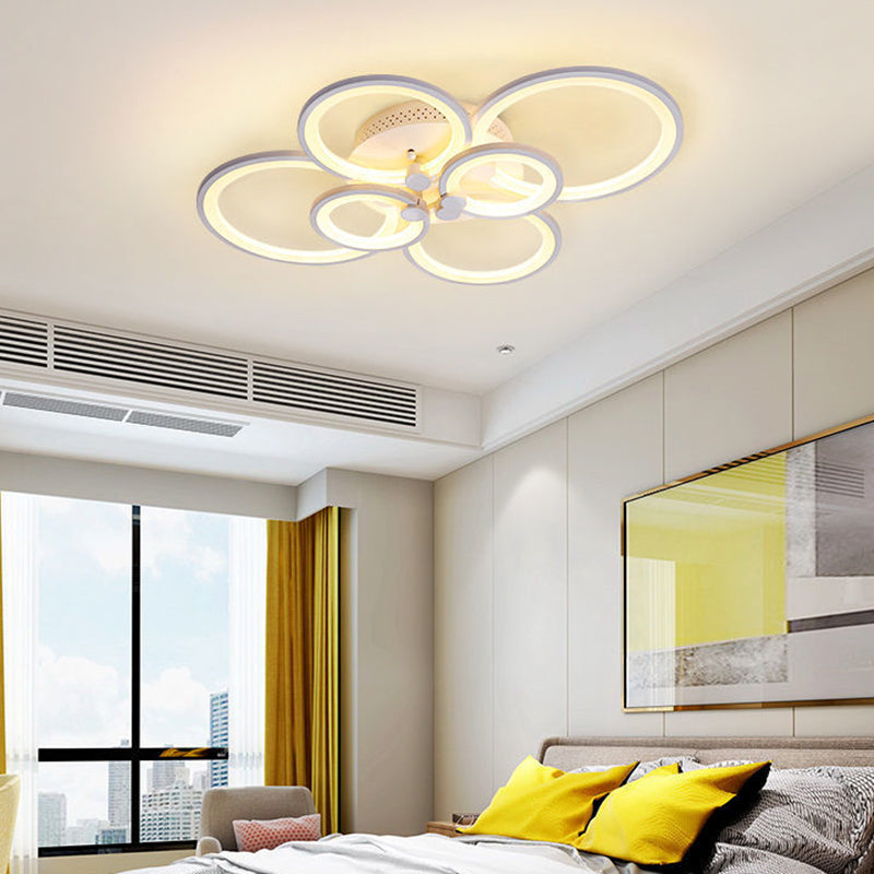 LED Circle Flush Ceiling Light Modern Minimalist Acrylic Bedroom Semi Mount Lighting 6 White Clearhalo 'Ceiling Lights' 'Close To Ceiling Lights' 'Lighting' 2629378