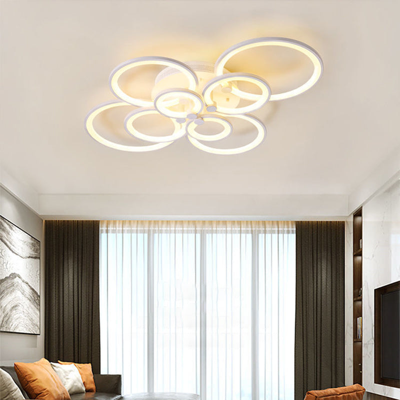 LED Circle Flush Ceiling Light Modern Minimalist Acrylic Bedroom Semi Mount Lighting 8 White Clearhalo 'Ceiling Lights' 'Close To Ceiling Lights' 'Lighting' 2629380