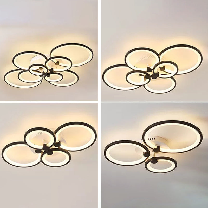 LED Circle Flush Ceiling Light Modern Minimalist Acrylic Bedroom Semi Mount Lighting Clearhalo 'Ceiling Lights' 'Close To Ceiling Lights' 'Lighting' 2629381