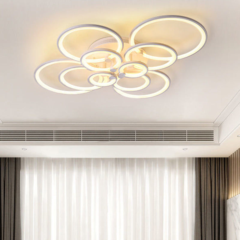 LED Circle Flush Ceiling Light Modern Minimalist Acrylic Bedroom Semi Mount Lighting 10 White Clearhalo 'Ceiling Lights' 'Close To Ceiling Lights' 'Lighting' 2629382