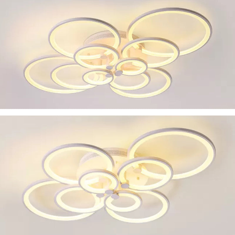 LED Circle Flush Ceiling Light Modern Minimalist Acrylic Bedroom Semi Mount Lighting Clearhalo 'Ceiling Lights' 'Close To Ceiling Lights' 'Lighting' 2629383