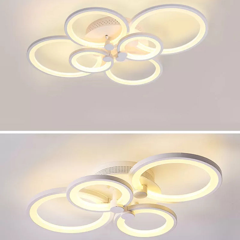 LED Circle Flush Ceiling Light Modern Minimalist Acrylic Bedroom Semi Mount Lighting Clearhalo 'Ceiling Lights' 'Close To Ceiling Lights' 'Lighting' 2629384