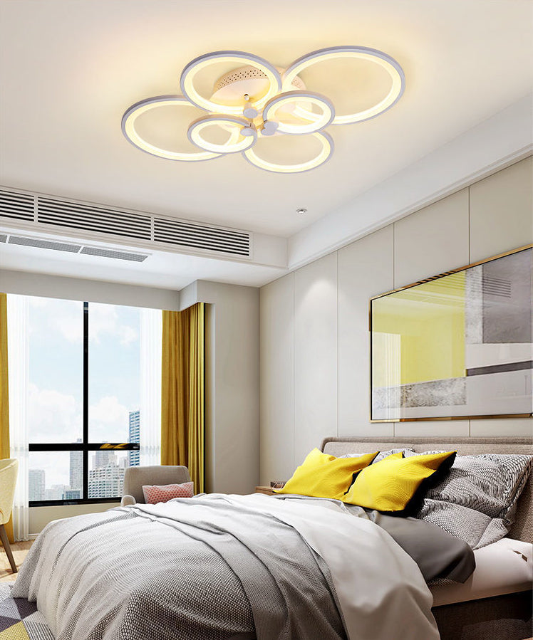 LED Circle Flush Ceiling Light Modern Minimalist Acrylic Bedroom Semi Mount Lighting Clearhalo 'Ceiling Lights' 'Close To Ceiling Lights' 'Lighting' 2629387