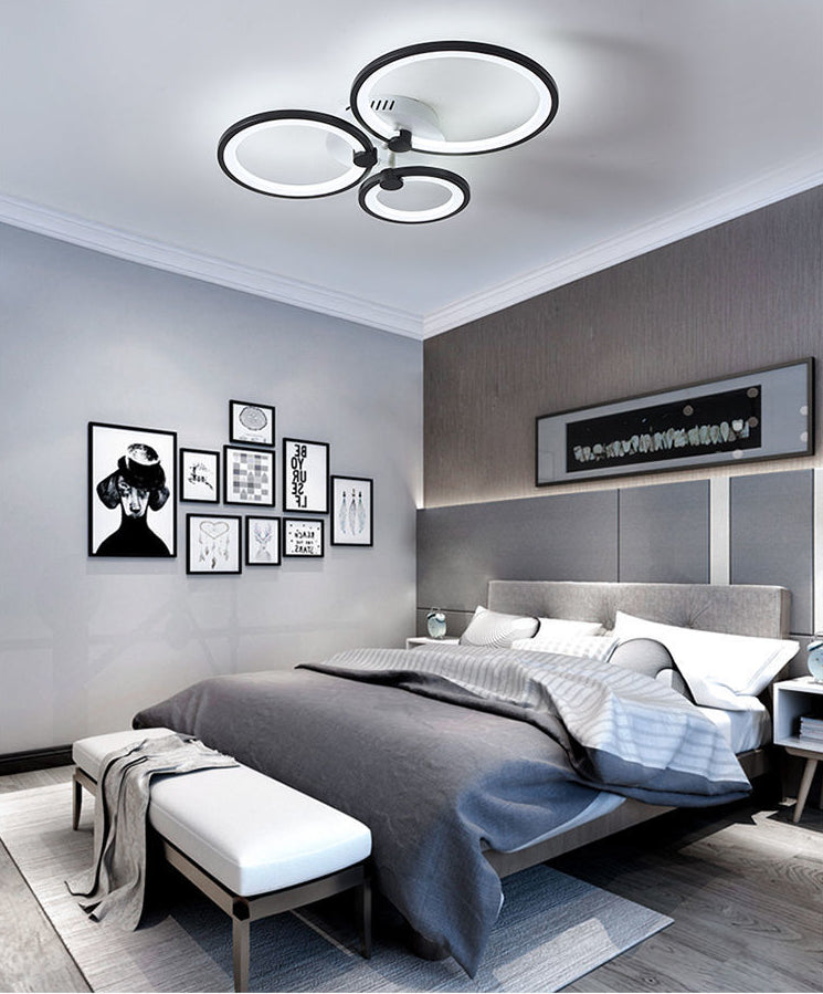 LED Circle Flush Ceiling Light Modern Minimalist Acrylic Bedroom Semi Mount Lighting Clearhalo 'Ceiling Lights' 'Close To Ceiling Lights' 'Lighting' 2629388