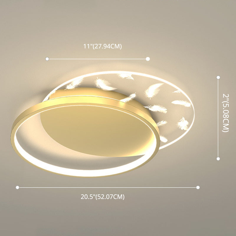 Bedroom LED Flush Light Minimalistic Gold Ceiling Light with Geometric Acrylic Shade Clearhalo 'Ceiling Lights' 'Close To Ceiling Lights' 'Lighting' 2629402