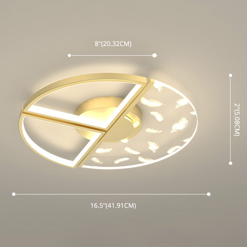 Bedroom LED Flush Light Minimalistic Gold Ceiling Light with Geometric Acrylic Shade Clearhalo 'Ceiling Lights' 'Close To Ceiling Lights' 'Lighting' 2629407