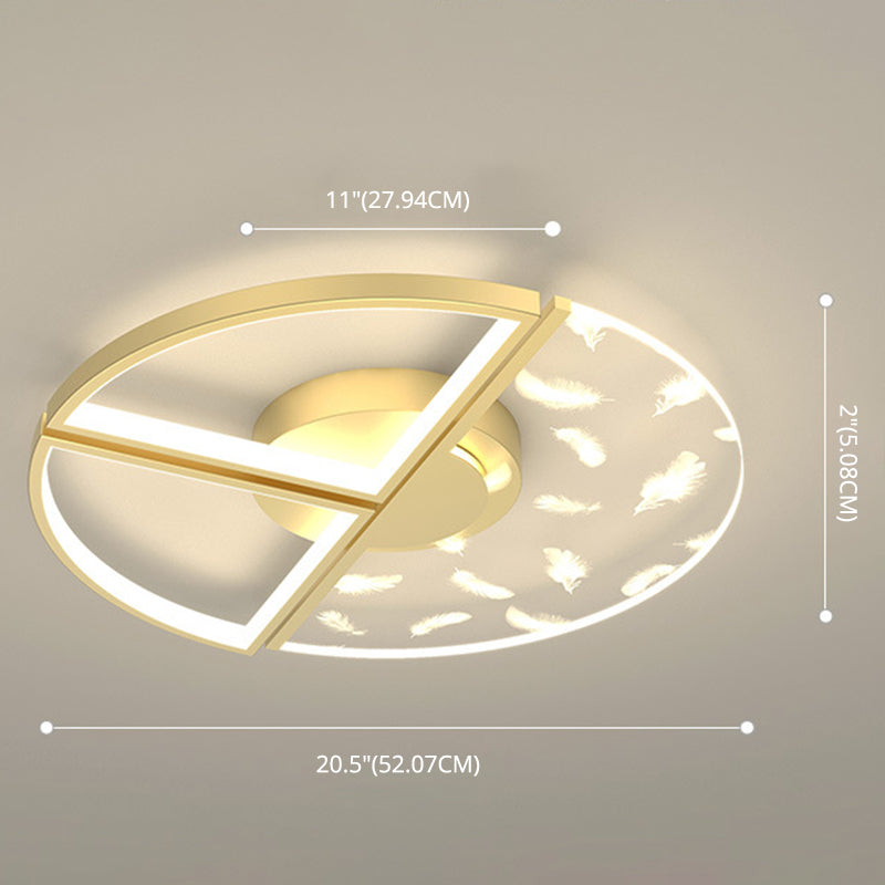 Bedroom LED Flush Light Minimalistic Gold Ceiling Light with Geometric Acrylic Shade Clearhalo 'Ceiling Lights' 'Close To Ceiling Lights' 'Lighting' 2629408