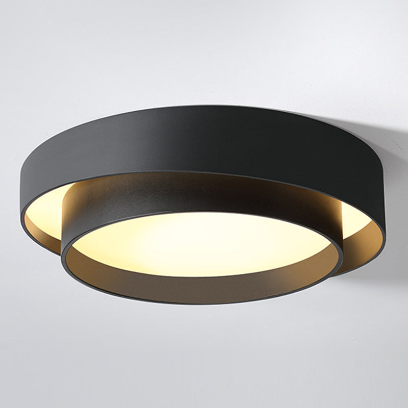 Acrylic Drum Shade Flush Lamp Nordic Style LED Ceiling Flush Mount Light for Bedroom Black Warm Clearhalo 'Ceiling Lights' 'Close To Ceiling Lights' 'Lighting' 2629430