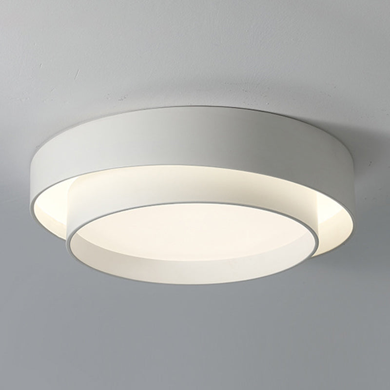 Acrylic Drum Shade Flush Lamp Nordic Style LED Ceiling Flush Mount Light for Bedroom White Clearhalo 'Ceiling Lights' 'Close To Ceiling Lights' 'Lighting' 2629431