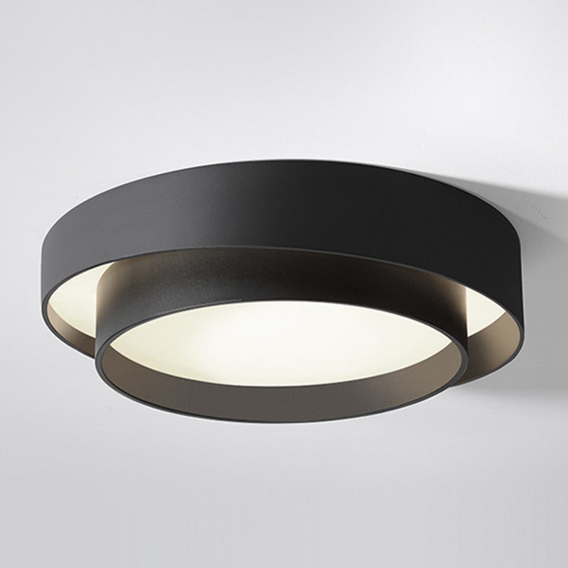 Acrylic Drum Shade Flush Lamp Nordic Style LED Ceiling Flush Mount Light for Bedroom Black Clearhalo 'Ceiling Lights' 'Close To Ceiling Lights' 'Lighting' 2629435