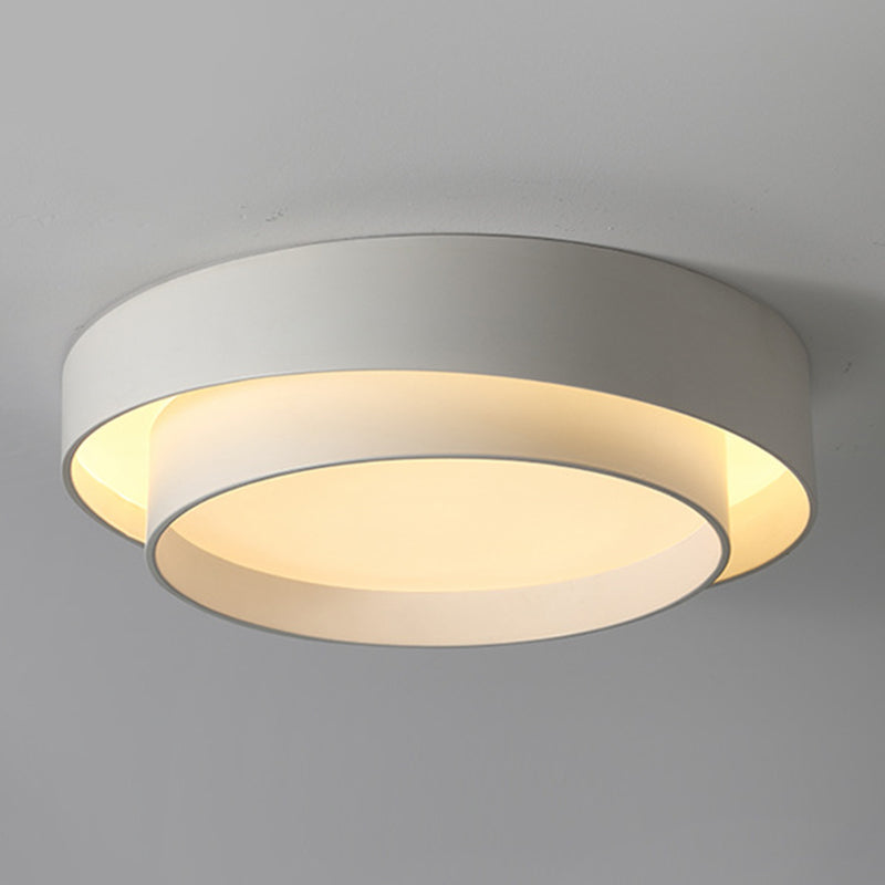 Acrylic Drum Shade Flush Lamp Nordic Style LED Ceiling Flush Mount Light for Bedroom White Warm Clearhalo 'Ceiling Lights' 'Close To Ceiling Lights' 'Lighting' 2629440