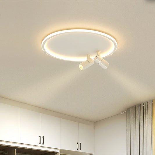 Circular LED Flush Mount Light Nordic Acrylic Study Room Ceiling Fixture with Spotlight White Clearhalo 'Ceiling Lights' 'Close To Ceiling Lights' 'Lighting' 2629446