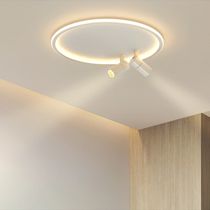 Circular LED Flush Mount Light Nordic Acrylic Study Room Ceiling Fixture with Spotlight Clearhalo 'Ceiling Lights' 'Close To Ceiling Lights' 'Lighting' 2629448