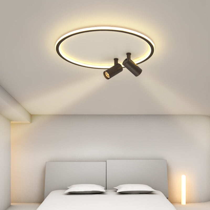 Circular LED Flush Mount Light Nordic Acrylic Study Room Ceiling Fixture with Spotlight Clearhalo 'Ceiling Lights' 'Close To Ceiling Lights' 'Lighting' 2629449