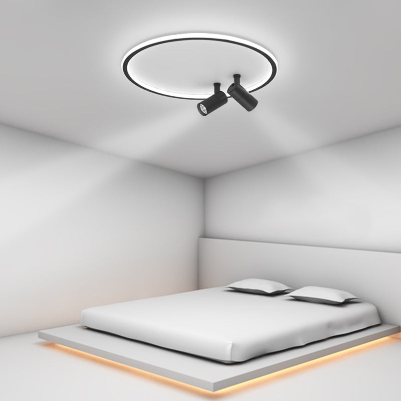 Circular LED Flush Mount Light Nordic Acrylic Study Room Ceiling Fixture with Spotlight Clearhalo 'Ceiling Lights' 'Close To Ceiling Lights' 'Lighting' 2629451