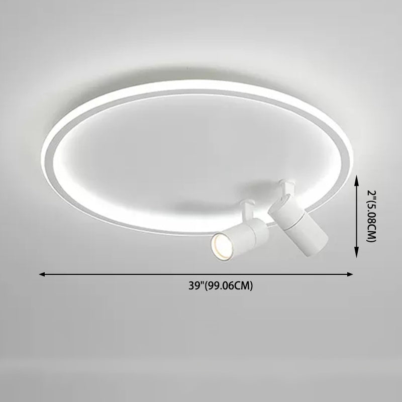 Circular LED Flush Mount Light Nordic Acrylic Study Room Ceiling Fixture with Spotlight Clearhalo 'Ceiling Lights' 'Close To Ceiling Lights' 'Lighting' 2629452