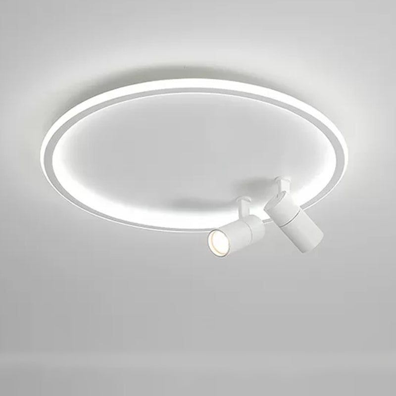 Circular LED Flush Mount Light Nordic Acrylic Study Room Ceiling Fixture with Spotlight Clearhalo 'Ceiling Lights' 'Close To Ceiling Lights' 'Lighting' 2629453