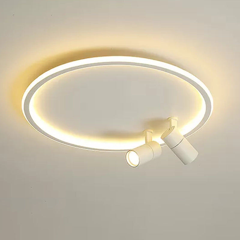 Circular LED Flush Mount Light Nordic Acrylic Study Room Ceiling Fixture with Spotlight Clearhalo 'Ceiling Lights' 'Close To Ceiling Lights' 'Lighting' 2629454