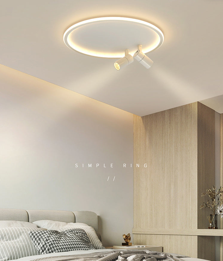 Circular LED Flush Mount Light Nordic Acrylic Study Room Ceiling Fixture with Spotlight Clearhalo 'Ceiling Lights' 'Close To Ceiling Lights' 'Lighting' 2629458