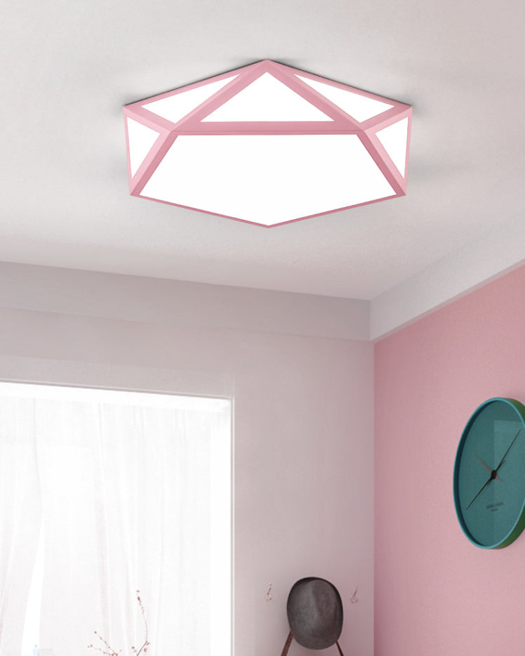 Nordic Style Flush Mount Ceiling Lamp Diamond Shape LED Flush Mount Lighting for Bedroom Clearhalo 'Ceiling Lights' 'Close To Ceiling Lights' 'Lighting' 2629542