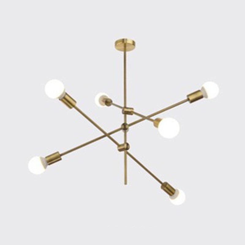 Gold 6 Light Molecular Chandelier Lighting Modern Sphere Glass Hanging Pendant Light for Living Room Clearhalo 'Ceiling Lights' 'Chandeliers' Lighting' 2629583