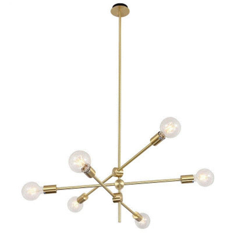 Gold 6 Light Molecular Chandelier Lighting Modern Sphere Glass Hanging Pendant Light for Living Room Clearhalo 'Ceiling Lights' 'Chandeliers' Lighting' 2629585