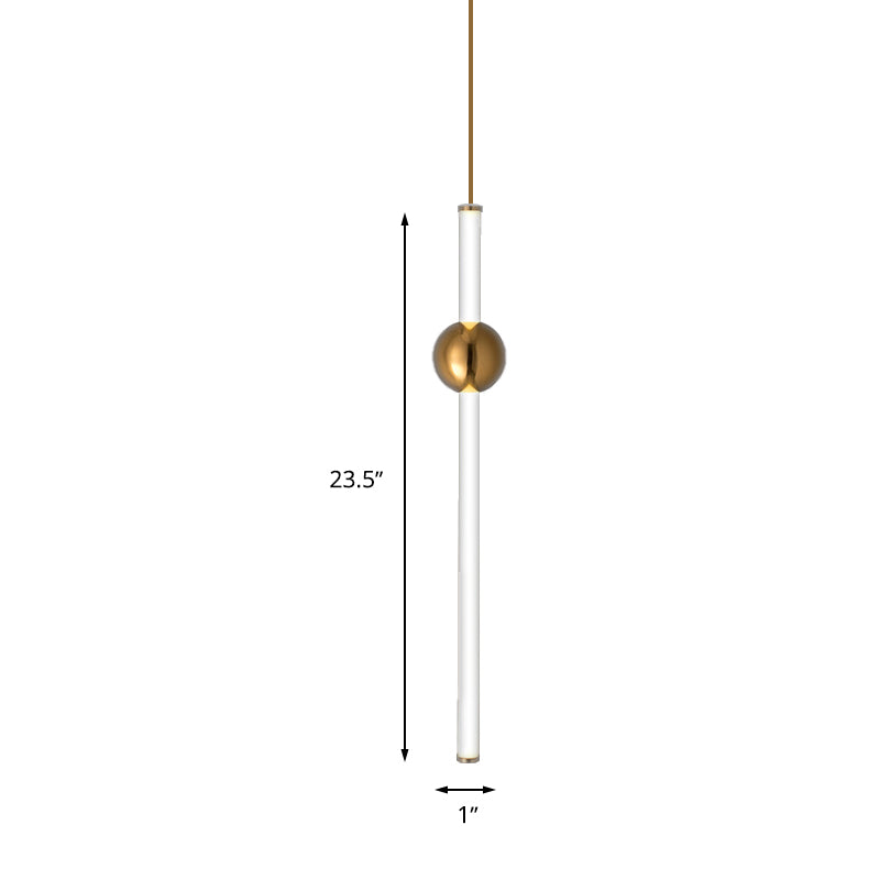 Flute Hanging Light Kit Simple Style Gold/White Glass 1 Head Stairway Pendant Light Fixture Clearhalo 'Ceiling Lights' 'Glass shade' 'Glass' 'Modern Pendants' 'Modern' 'Pendant Lights' 'Pendants' Lighting' 262965