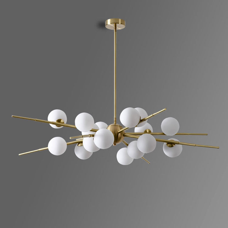 Modern Starburst Hanging Chandelier Light Opal Glass Shade Ceiling Chandelier for Living Room Clearhalo 'Ceiling Lights' 'Chandeliers' Lighting' options 2629711