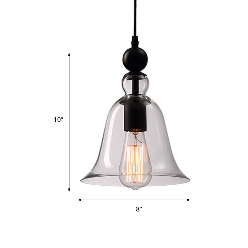 Bell Pendant Lamp Modernism Amber/Clear Glass 1 Head Dining Room Hanging Light Fixture Clearhalo 'Ceiling Lights' 'Glass shade' 'Glass' 'Modern Pendants' 'Modern' 'Pendant Lights' 'Pendants' Lighting' 262987