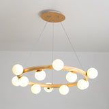 Modern Minimalist Round Chandelier Light Fixture Natural Wood Living Room Ceiling Chandelier Clearhalo 'Ceiling Lights' 'Chandeliers' Lighting' options 2629878